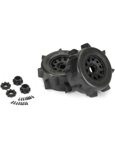 Pro-Line Sand Paw HP belted padangos su Raid ratais 1/8 RC monster truck modeliui