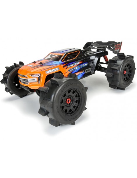 Pro-Line Sand Paw HP belted padangos su Raid ratais 1/8 RC monster truck modeliui