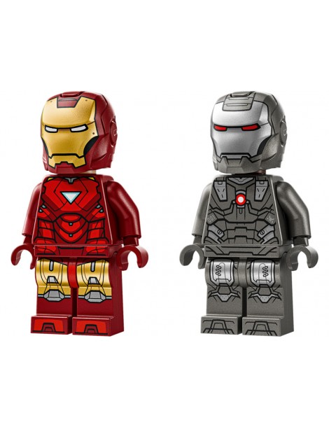 LEGO Marvel Geležinis žmogus ir Karo mašina prieš „Hammer“ dronus konstruktorius