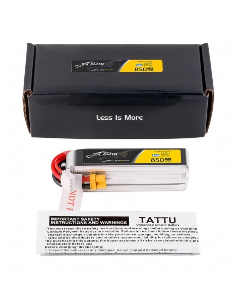 Tattu R-Line V5 850mAh 3S 11.4V 95C LiPo baterija su XT30U-F jungtimi