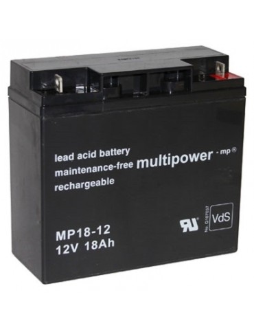 Multipower MP12,0-18C PB celė 12V 18Ah švino-rūgšties akumuliatorius vaikų mašinėlėms 8KM8468
