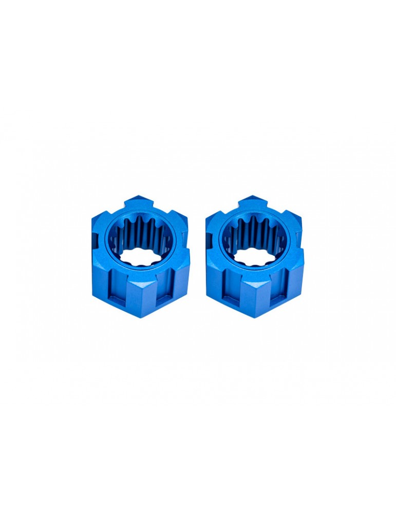 Traxxas Wheel hubs, hex, front aluminum (blue-anodized) (2)