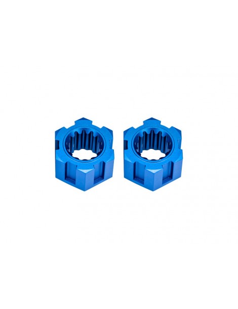 Traxxas Wheel hubs, hex, front aluminum (blue-anodized) (2)
