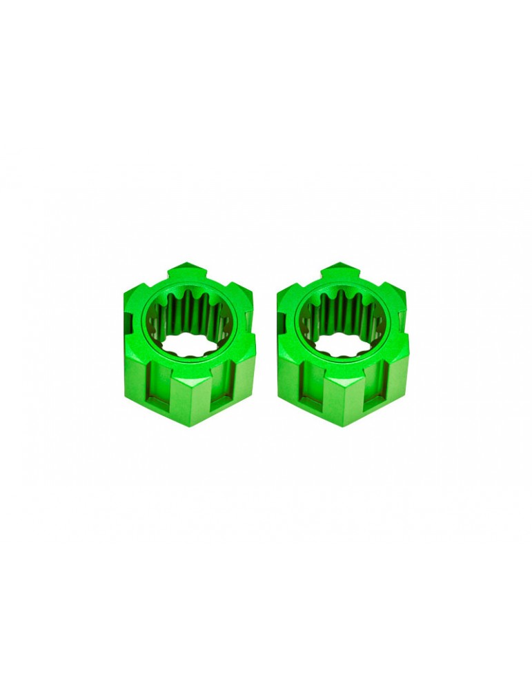 Traxxas Wheel hubs, hex, front aluminum (green-anodized) (2)