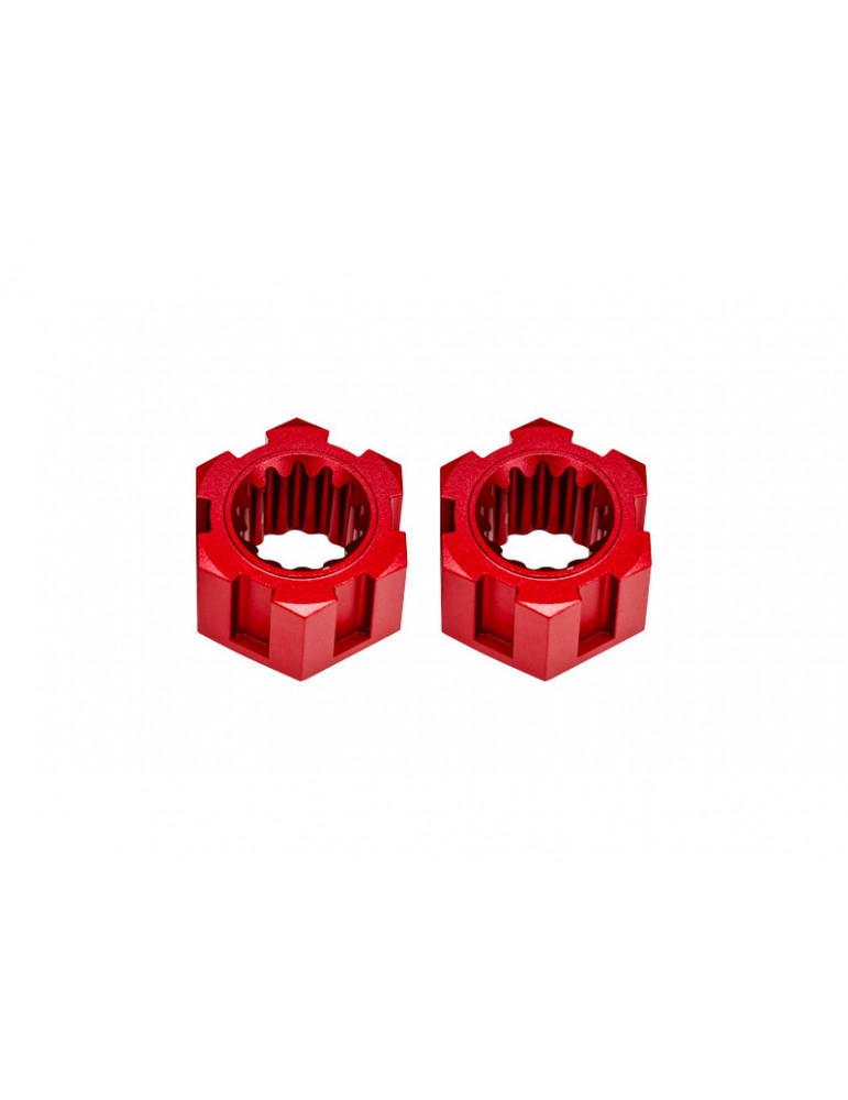 Traxxas Wheel hubs, hex, front aluminum (red-anodized) (2)
