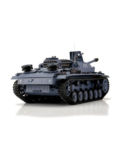 RC tankas Sturmgeschütz III 1:16 BB+IR su metaliniais vikšrais grey