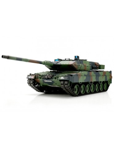 RC tankas 1/16 Leopard 2A6 camo BB+IR su metaliniais vikšrais