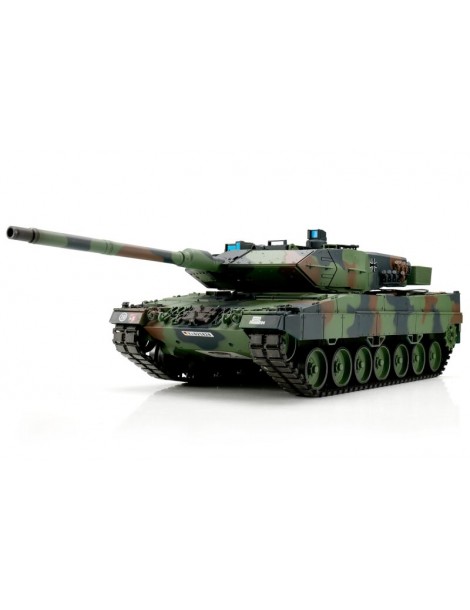 RC tankas 1/16 Leopard 2A6 camo BB+IR su metaliniais vikšrais