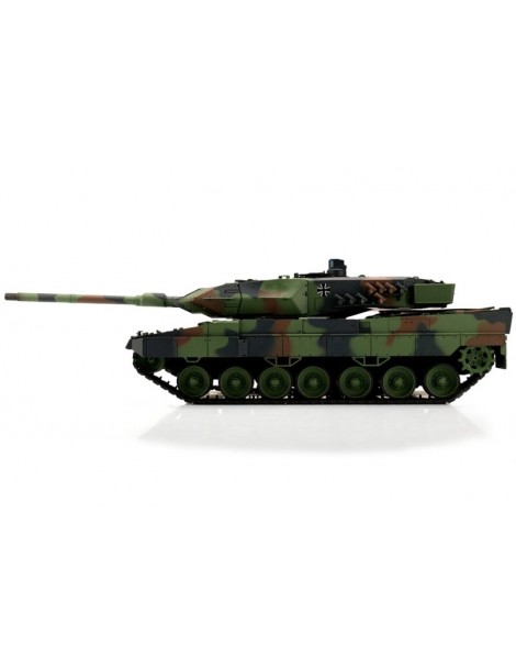 RC tankas 1/16 Leopard 2A6 camo BB+IR su metaliniais vikšrais