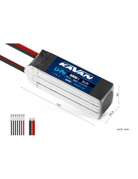 KAVAN Li-Po 5000mAh/22,2V 40/80C, 111Wh