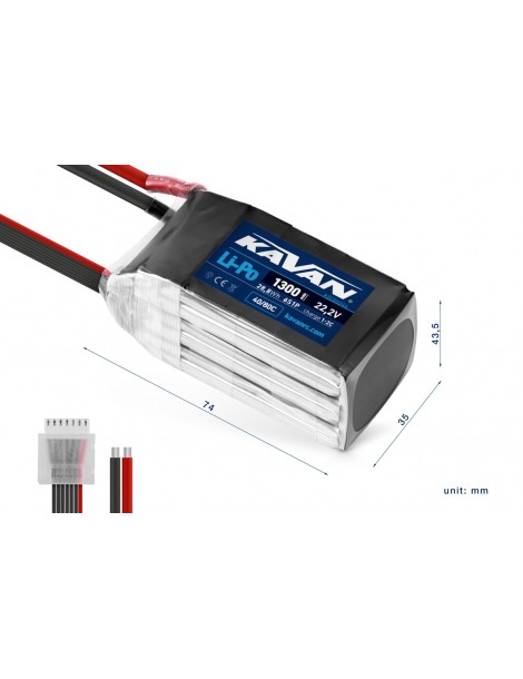 KAVAN Li-Po 1300mAh/22,2V 40/80C, 28,8Wh
