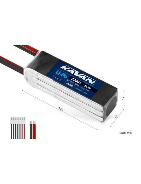 Akumuliatorius Li-Po 3700mAh/22,2V 40/80C 82.14Wh