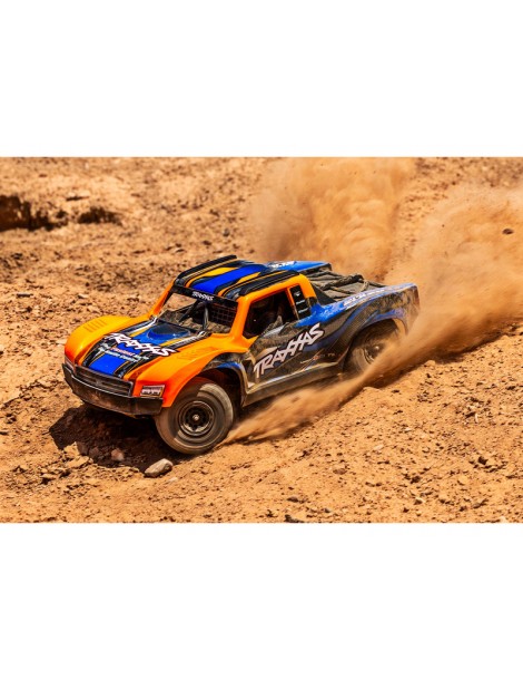 Traxxas Mini Slash BL-2s 1:12 4WD RTR Oranžinis Short Course tipo RC modelis