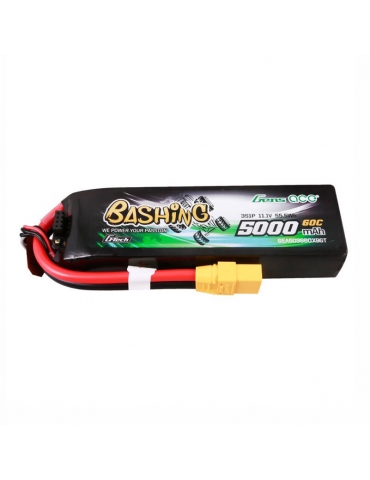 GensAce 5000mAh 11.1V 60C 3S LiPo akumuliatorius su XT90 jungtimi