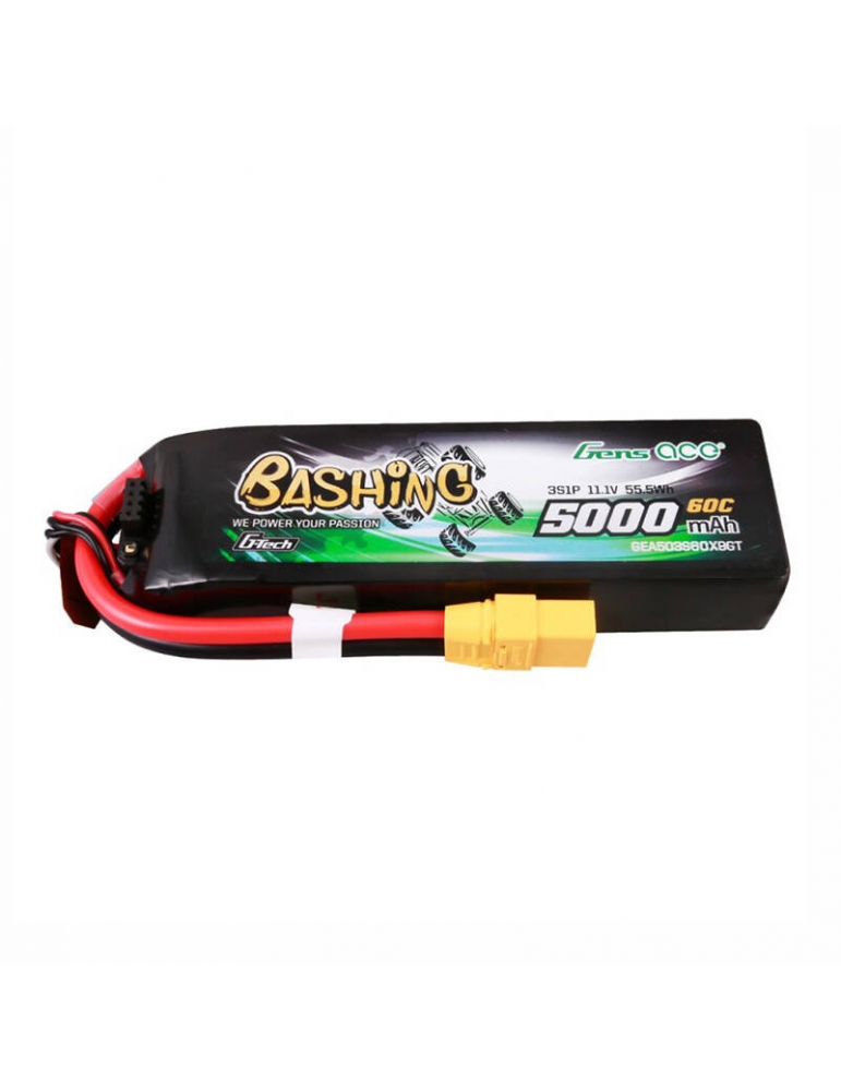 GensAce 5000mAh 11.1V 60C 3S LiPo akumuliatorius su XT90 jungtimi