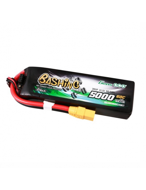 GensAce 5000mAh 11.1V 60C 3S LiPo akumuliatorius su XT90 jungtimi