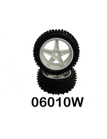 Front Wheel Complete- Buggy 1:10, 2pcs (White)