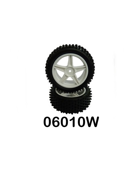 Front Wheel Complete- Buggy 1:10, 2pcs (White)