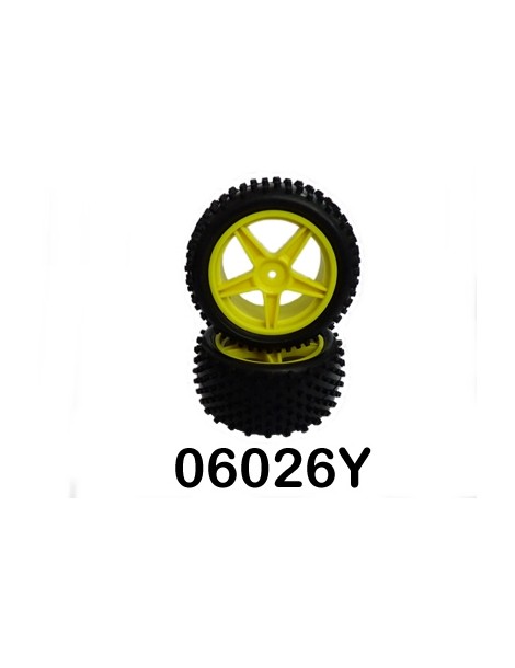 Rear Wheel Complete- Buggy 1:10, 2pcs (Yellow)