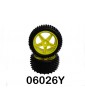Rear Wheel Complete- Buggy 1:10, 2pcs (Yellow)