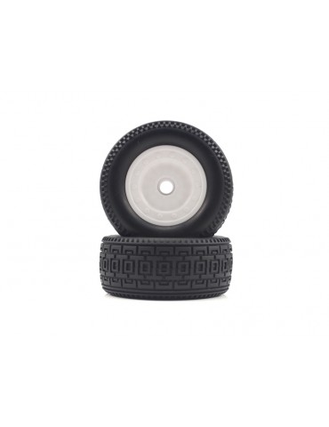 Short Course White Front Tires&Rims 2P