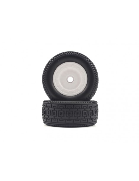 Short Course White Front Tires&Rims 2P