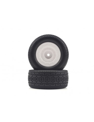 Short Course White Rear Tires&Rims 2P