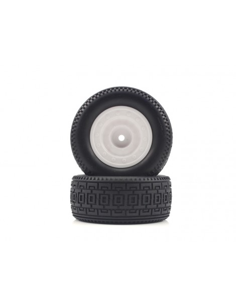 Short Course White Rear Tires&Rims 2P