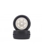 Truggy White Front Tires&Rims 2P