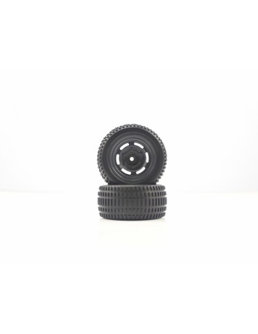Truggy Black Rear Tires&Rims 2P