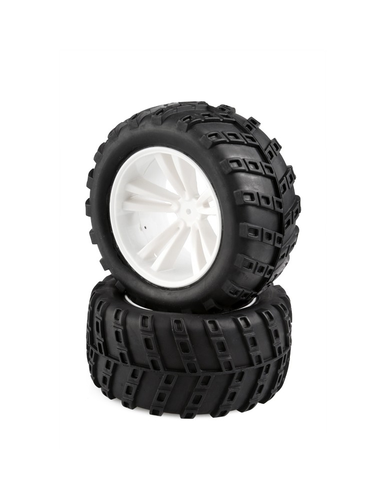 White Truck Tires and Rims (31613W+31803) 2pcs