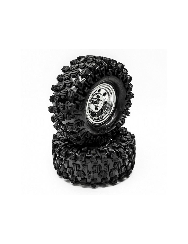 CLIMBER 1.9" Terrain Truck Tires Mounted, chrome