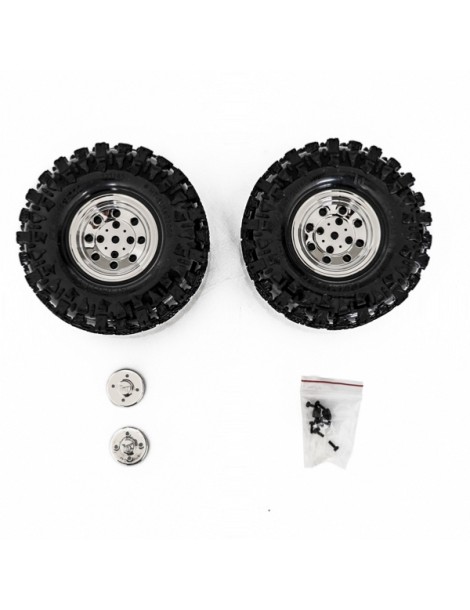 CLIMBER 1.9" Terrain Truck Tires Mounted, chrome
