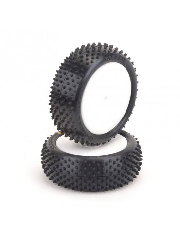 Pre-Glued Mezzo 1/10 - 4WD Front Tyres - Yellow (High Performance, 1 pair)