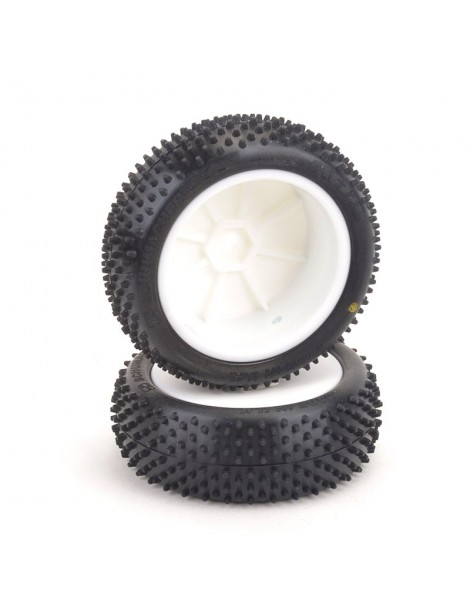 Pre-Glued Mezzo 1/10 - 4WD Front Tyres - Yellow (High Performance, 1 pair)