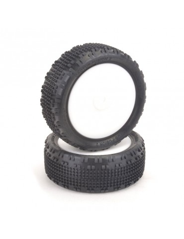 Pre-Glued Cactus Fusion 2 1/10 - 4WD Front Tyres - Yellow (1 pair)