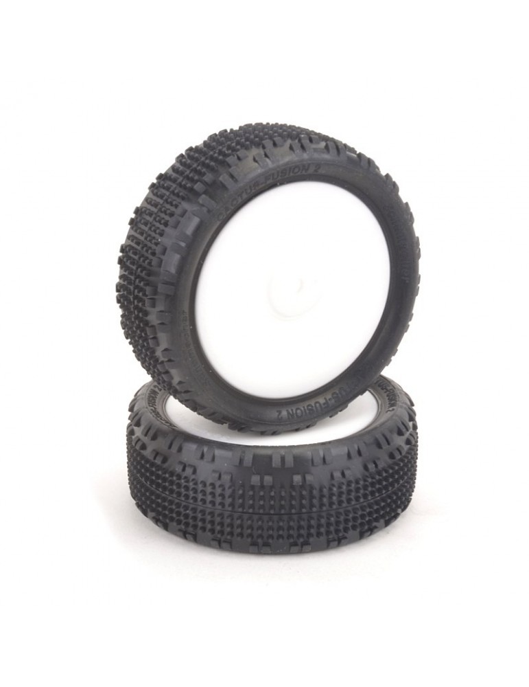 Pre-Glued Cactus Fusion 2 1/10 - 4WD Front Tyres - Yellow (1 pair)