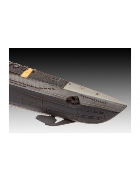 Revell VII C/41 vokiečių povandeninio laivo 1:350 pradedančiųjų rinkinys su dažais ir klijais