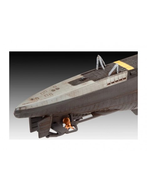 Revell VII C/41 vokiečių povandeninio laivo 1:350 pradedančiųjų rinkinys su dažais ir klijais