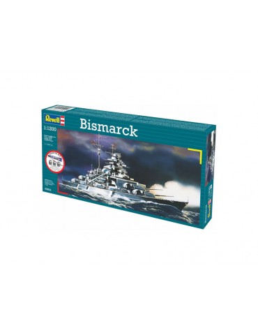Revell Bismarck 1:1200 pradedančiųjų modeliukų rinkinys su dažais ir klijais