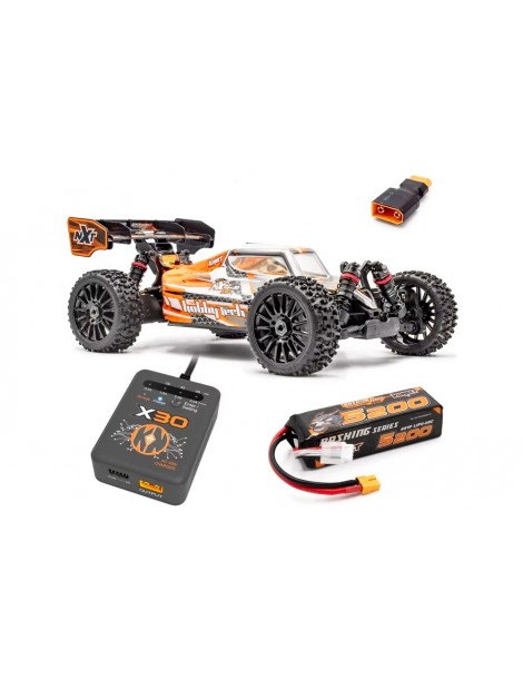 SPIRIT NXT RR Brushless 1/8 oranžinis RC buggy su baterija ir įkrovikliu