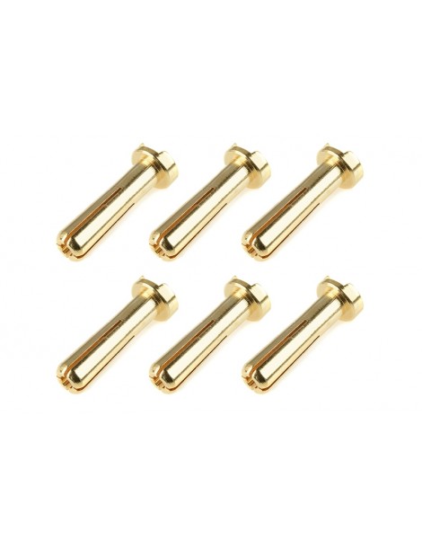Bullit Connector 4.0mm - Male - Solid Type - Gold Plated - Ultra Low Resistance - Wire 90
