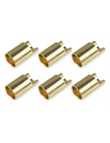 Bullit Connector 6.5mm - Female - Gold Plated - Ultra Low Resistance - 6 pcs