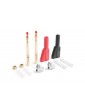 Plug 4 mm w. protective cover red/black