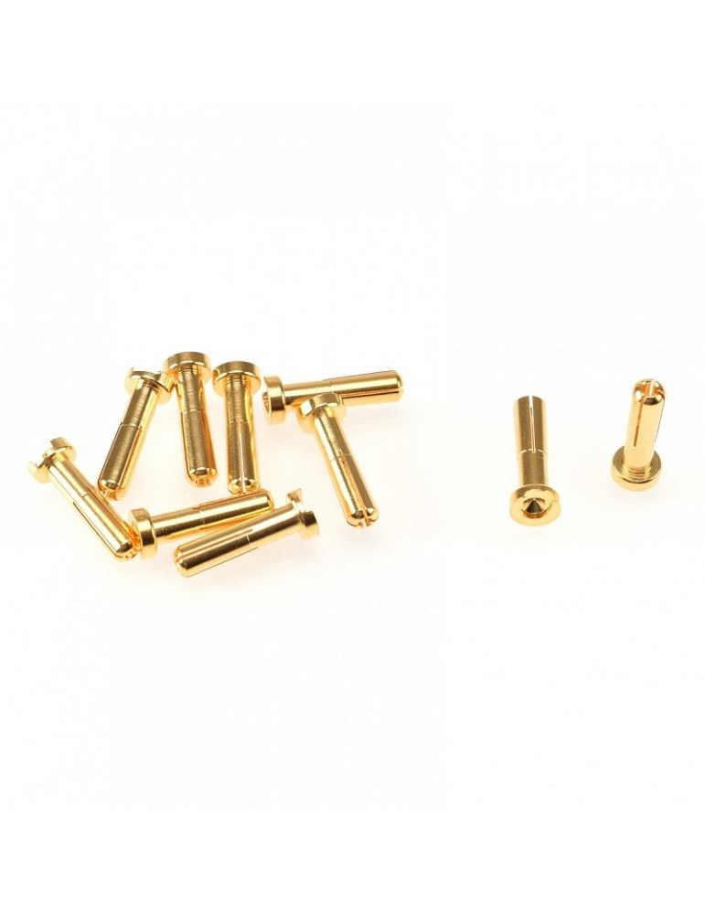 4mm Gold Plug Male 18mm (10pcs)
