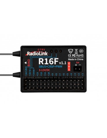 RC imtuvas R16F 2.4GHz 16CH FHSS su telemetrija – Radiolink – CyborgShop