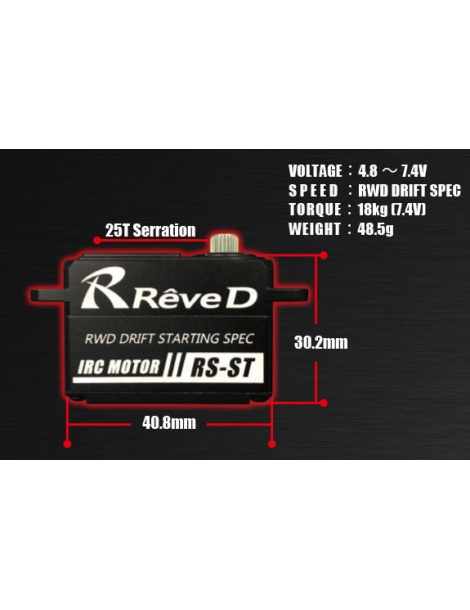 Reve D RS-ST Low Profile servo pavara RWD drift automodeliams