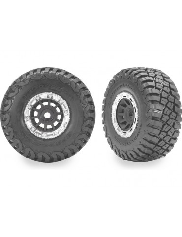 Traxxas 1.4" Gray & Chrome Wheels w/ BFG Mud-Terrain Tires (2)