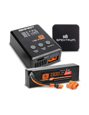 Spektrum Smart Powerstage Bundle 3S 1300mAh LiPo akumuliatorius su S100 įkrovikliu