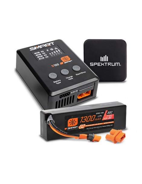 Spektrum Smart Powerstage Bundle 3S 1300mAh LiPo akumuliatorius su S100 įkrovikliu